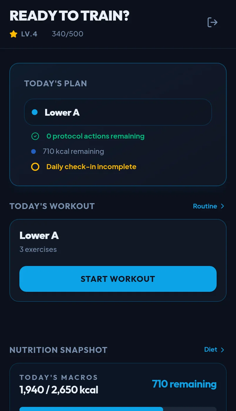 Manaforge Home sample plan and dashboard